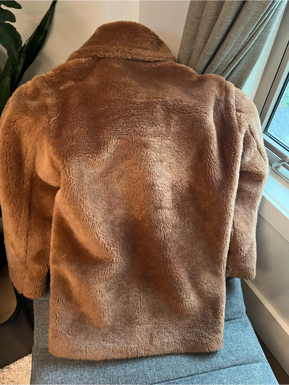 Babaton Chestnut Short Teddy Coat in Warm Brown - Picture 4 of 4